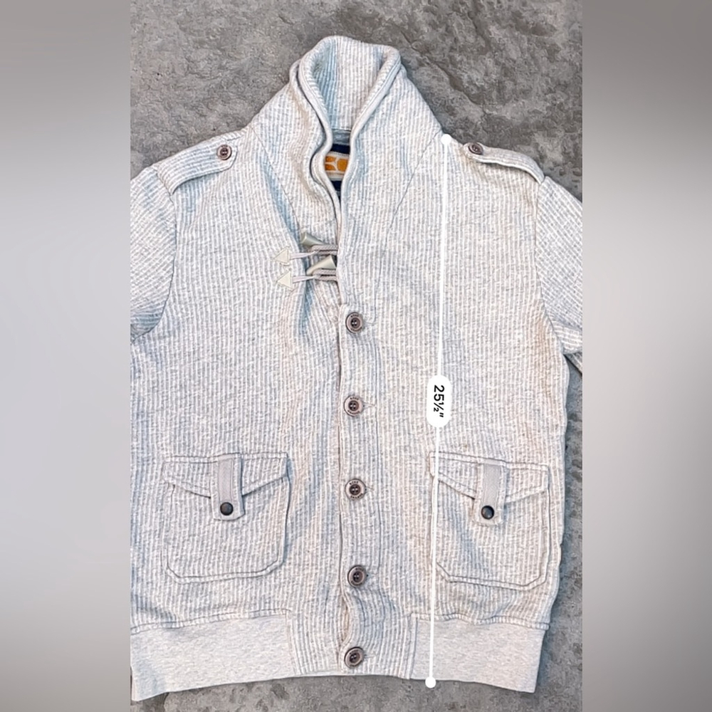 BOSS ORANGE Light Gray Knit Sweater Hugo Boss Jacket - Picture 3 of 10